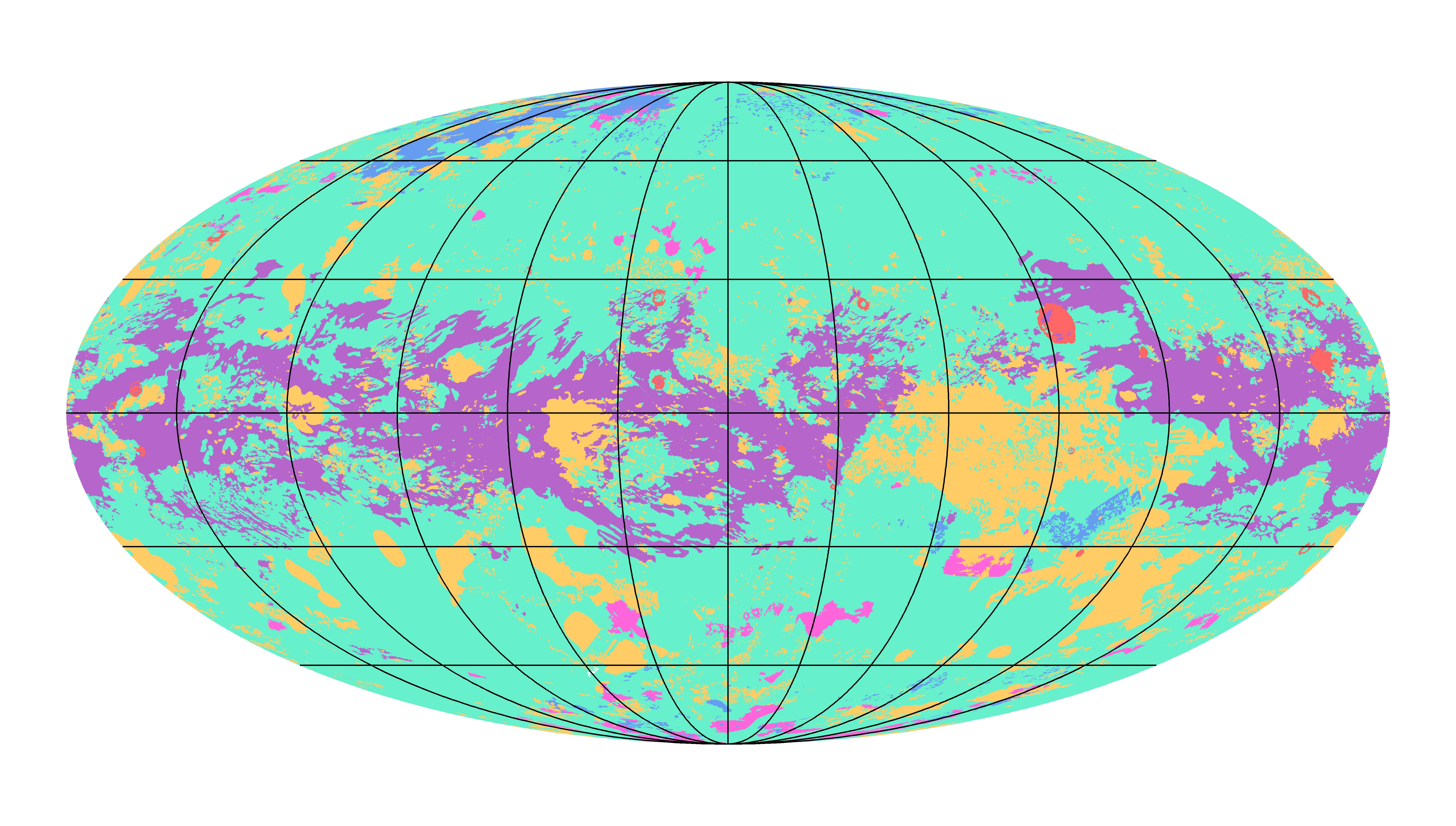 NASA JPL global geologic map of Titan